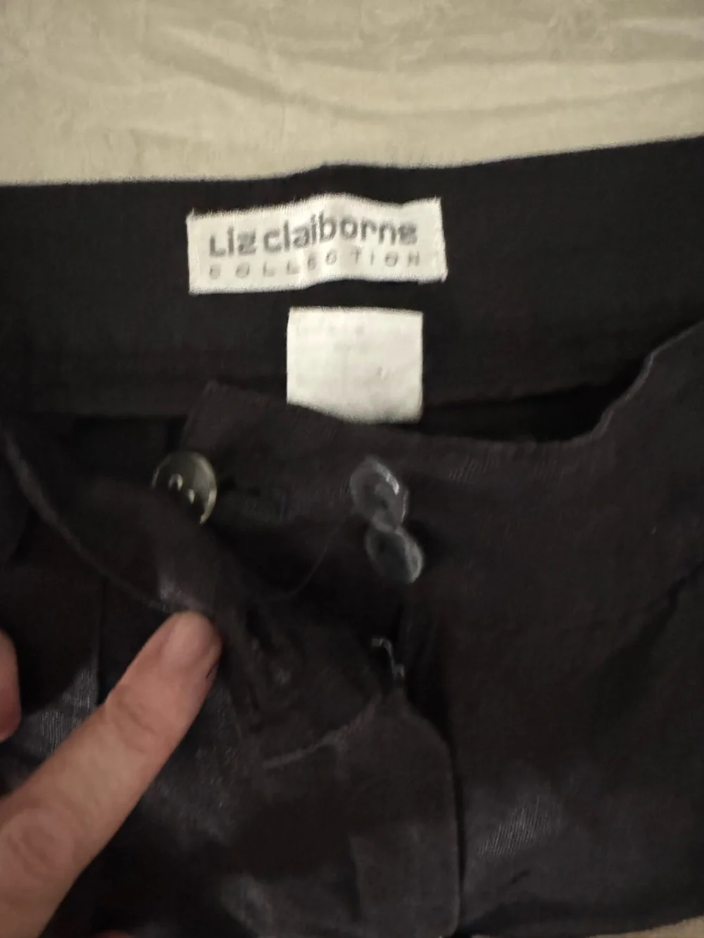 Vintage 90s Liz Claiborne Collection Pleated High Waisted Linen Pants Black SZ 6